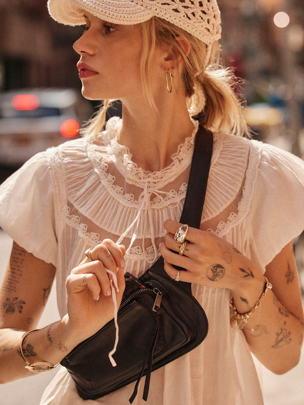 Free People Avalon Leather Sling in Black Leather | Twentyseven Toronto