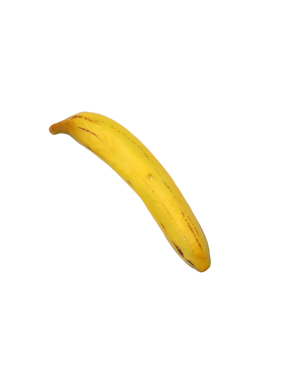 Yellow banana shaped candle from Cereria Introna on a transparent background | Twentyseven Toronto