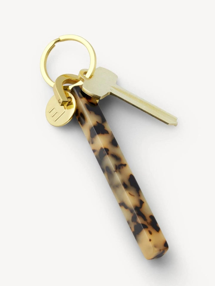 Keychain with tortoiseshell design and gold clasp from MACHETE | Twentyseven Toronto