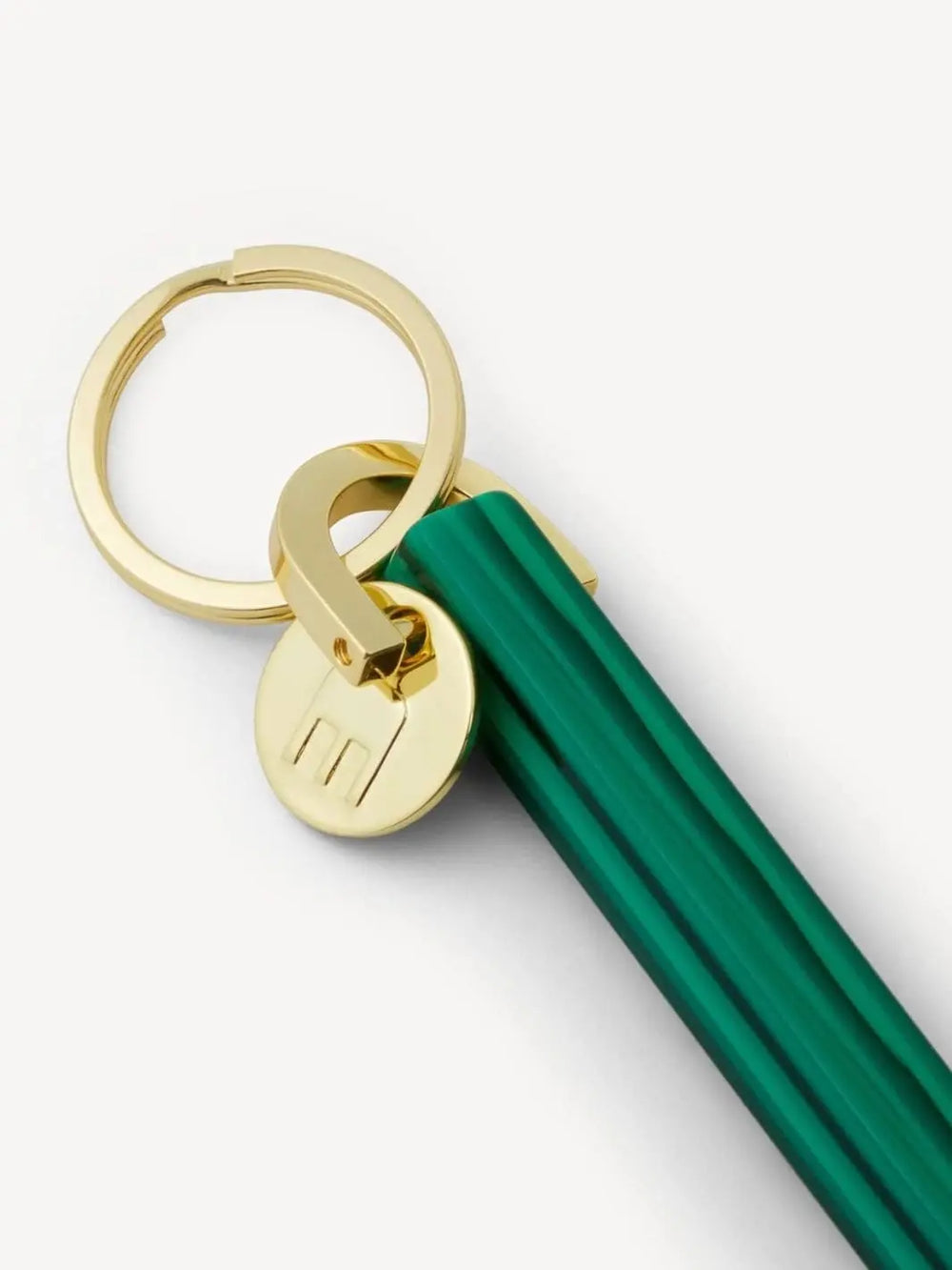 Green Malachite bar keychain with gold accent from MACHETE | Twentyseven Toronto