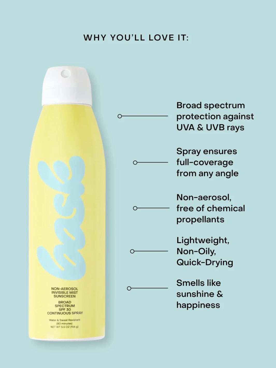 Bask Suncare SPF 30 Non-Aerosol Spray Sunscreen 156g | Twentyseven Toronto