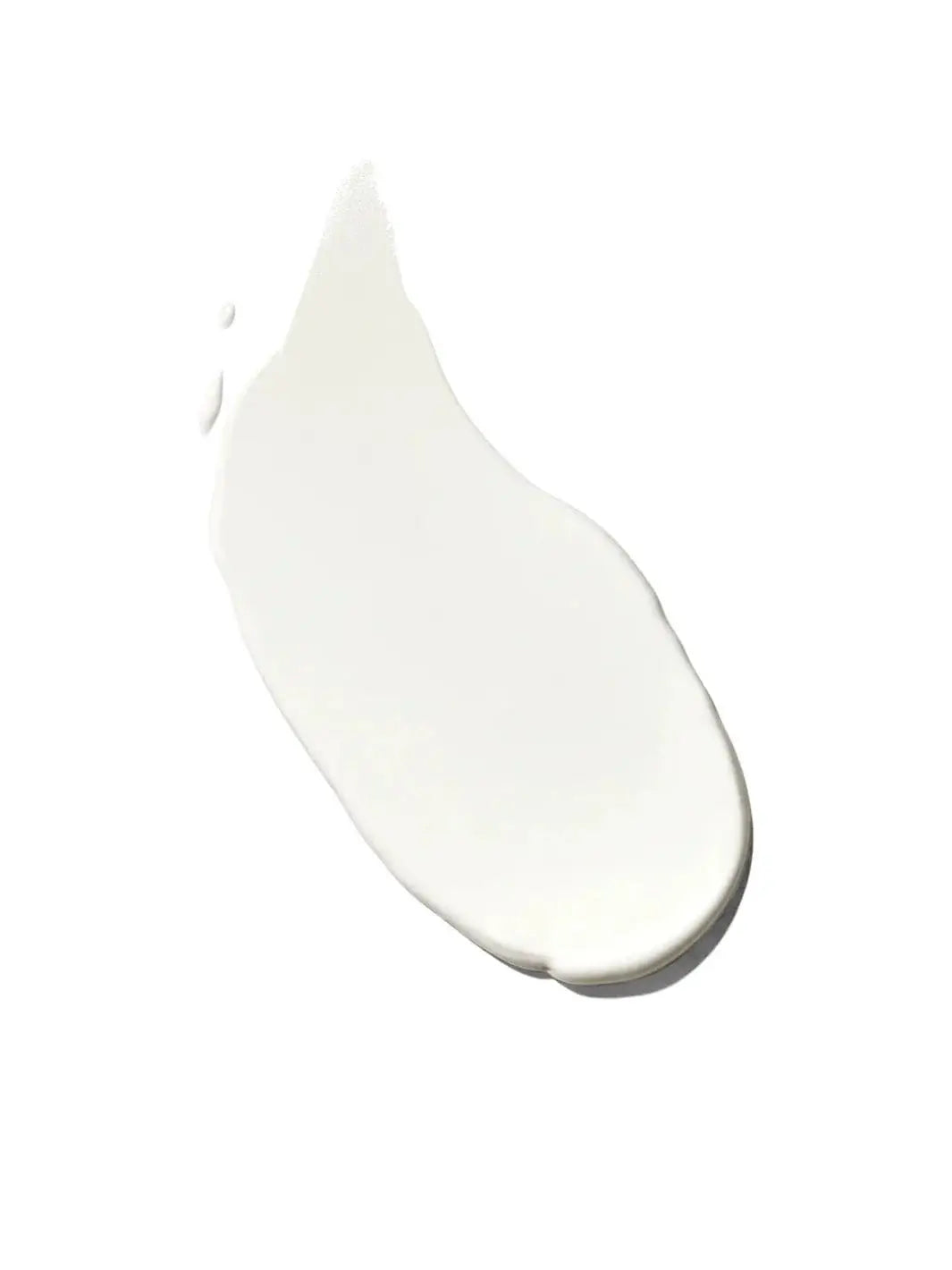 A smooth, thick swipe of white lotion demonstrates the lightweight texture of Bask Suncare Bask SPF 50 Lotion Sunscreen against a white background | Twentyseven Toronto