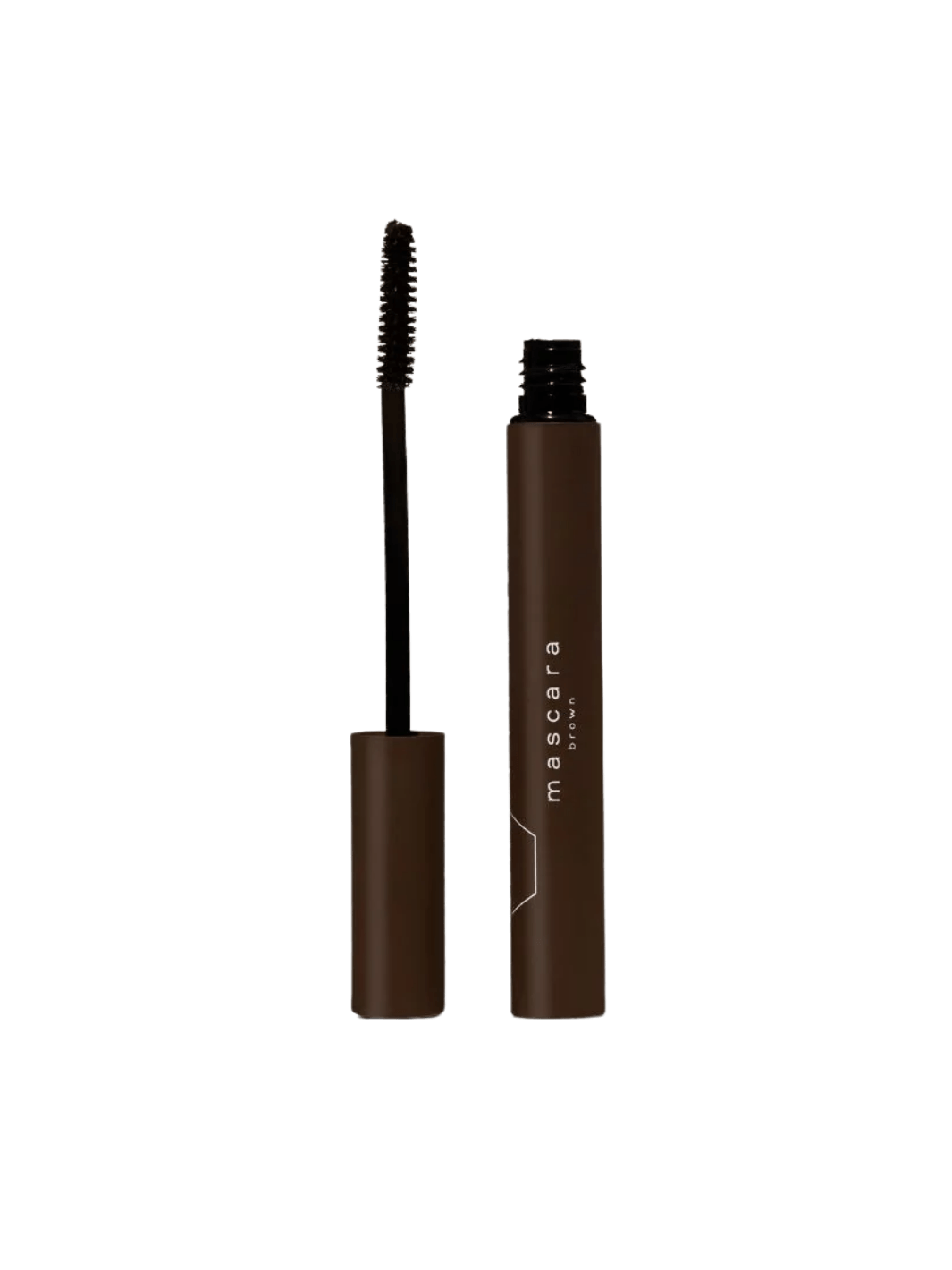Studio product shot showing an open tube and wand applicator of Beauty from Bees Mascara in Black | Twentyseven