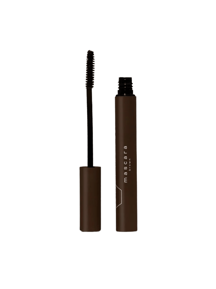 Studio product shot showing an open tube and wand applicator of Beauty from Bees Mascara in Black | Twentyseven