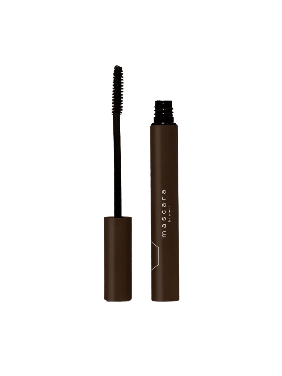 Studio product shot showing an open tube and wand applicator of Beauty from Bees Mascara in Black | Twentyseven