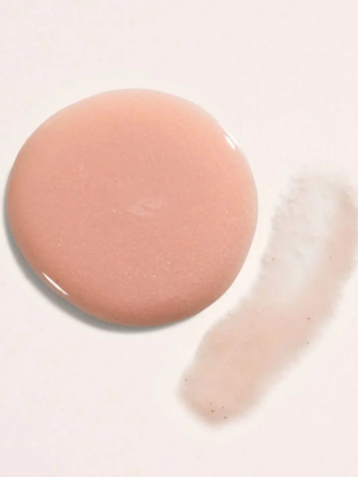 Beauty from Bees Shower Scrub | Twentyseven Toronto | Close-up of a pink coloured shower scrub from Beauty from Bees on a white background