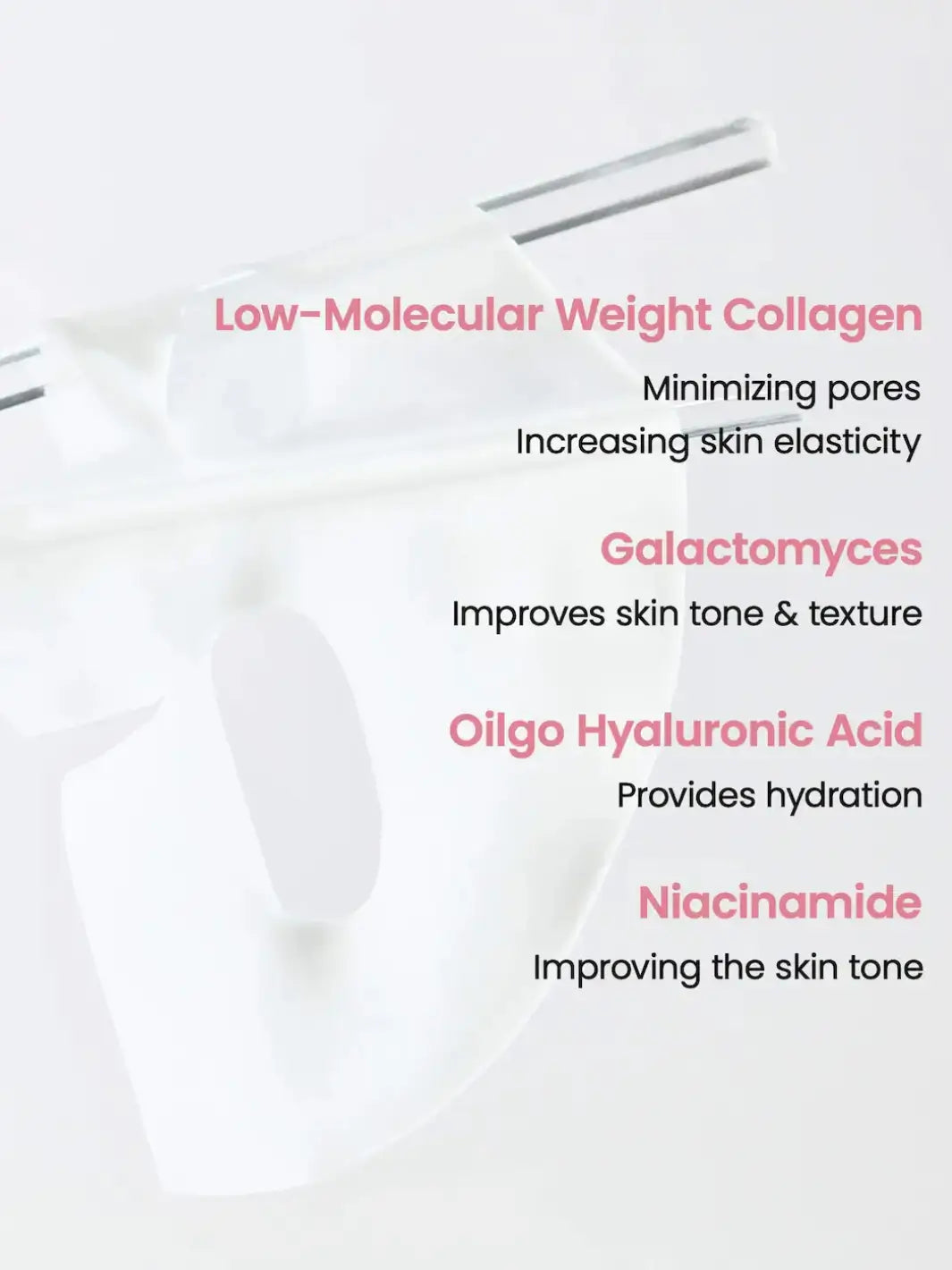 Infographic text details the skincare benefits of a white Biodance Bio - Collagen Real Deep Mask sheet, including low-molecular weight collagen and niacinamide | Twentyseven Toronto