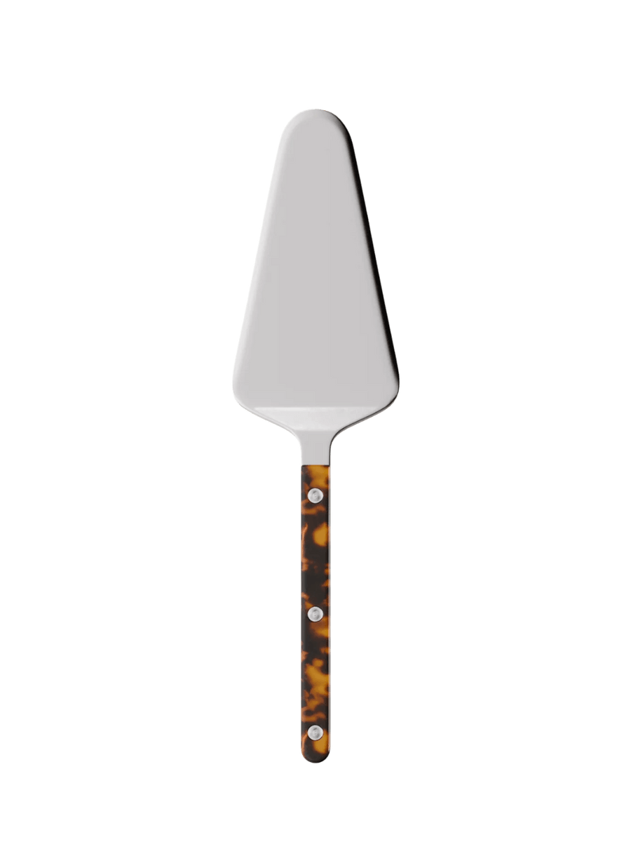 Sabre Paris Bistrot Shiny Tart Server in Faux Tortoise featuring a polished stainless steel blade and a tortoise handle | Twentyseven Toronto