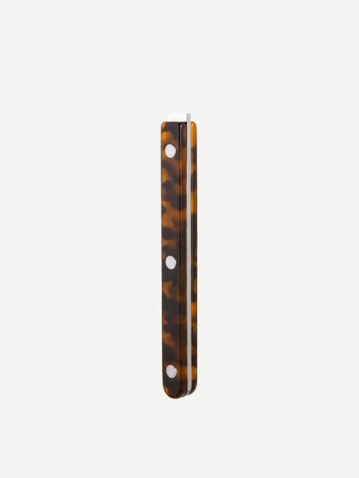 Side-view of the Sabre Paris Bistrot Shiny Tart Server in Faux Tortoise handle highlighting the tortoise finish and the signature triple-rivet detail | Twentyseven Toronto