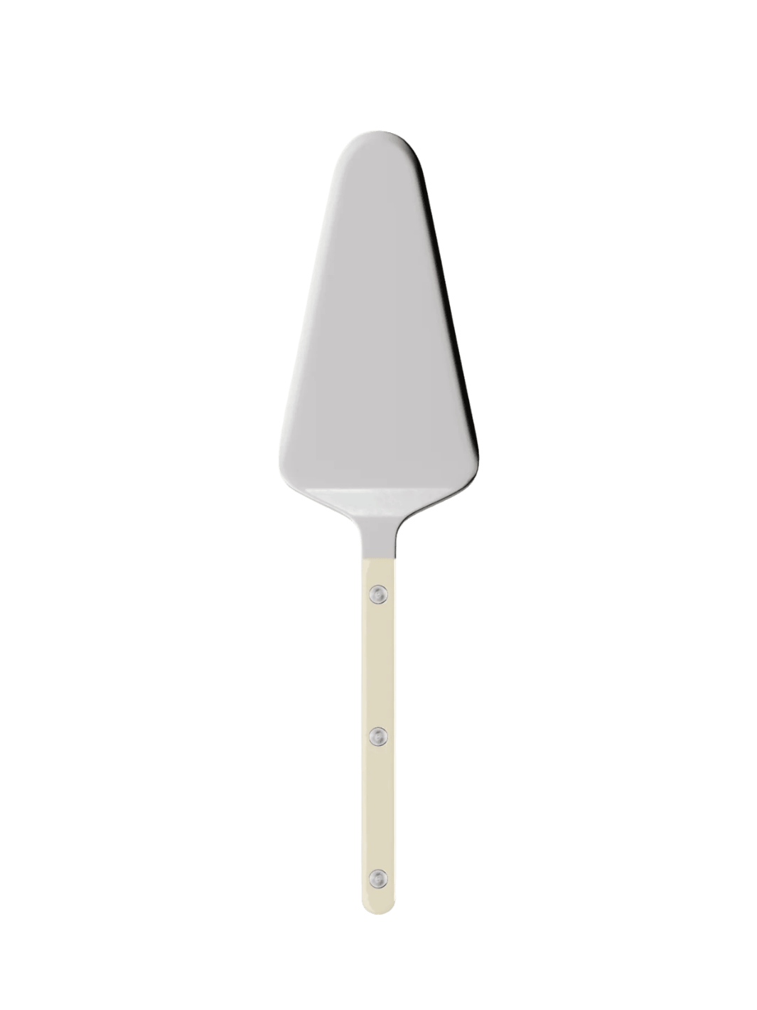 Sabre Paris Bistrot Solid Shiny Tart Server in Ivory featuring a polished stainless steel blade and a white handle | Twentyseven Toronto