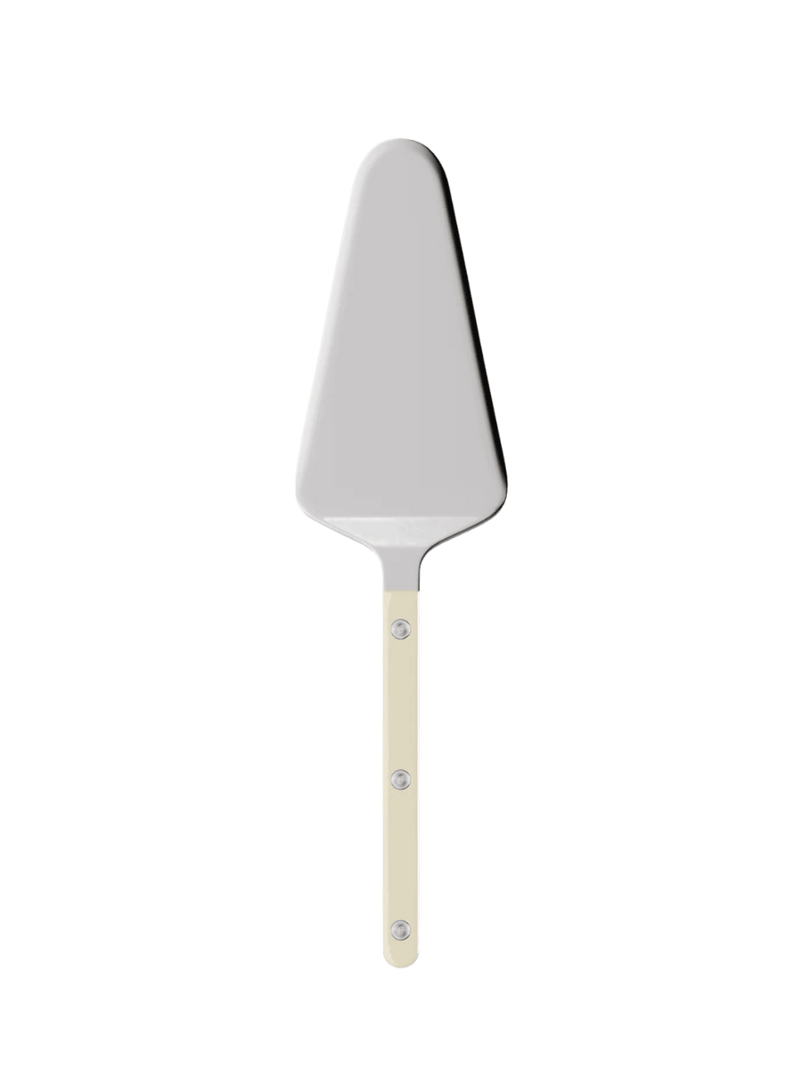 Sabre Paris Bistrot Solid Shiny Tart Server in Ivory featuring a polished stainless steel blade and a white handle | Twentyseven Toronto