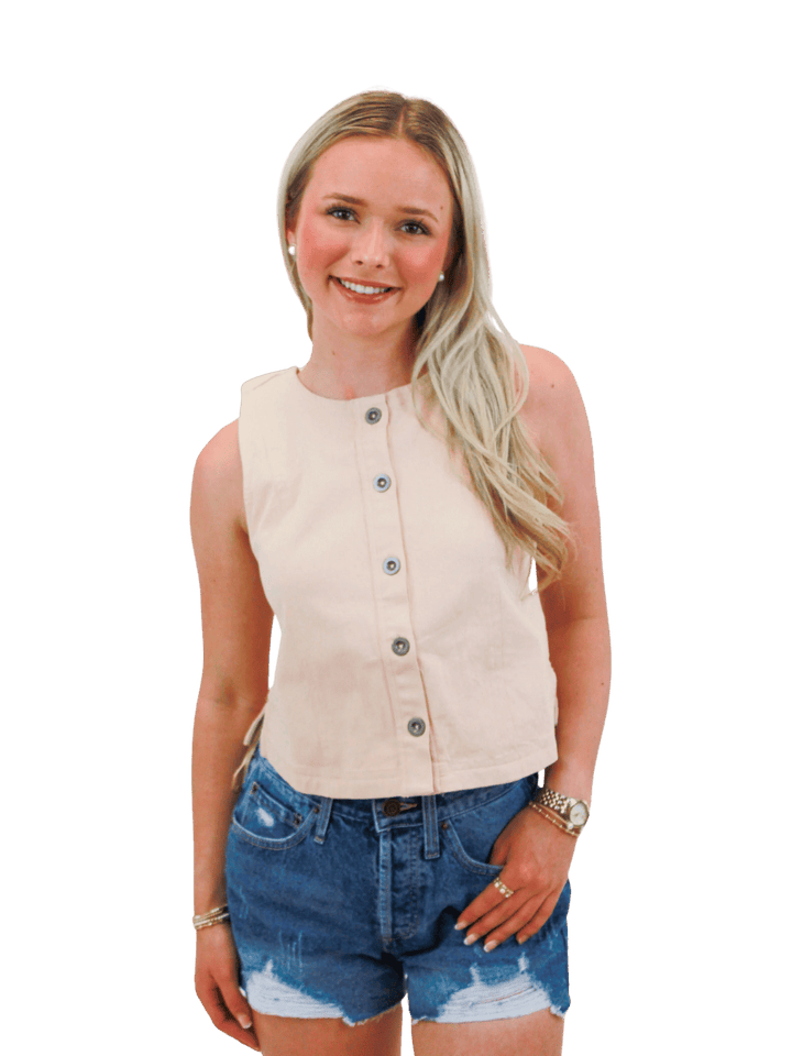 Free People Blake Vest in Sand Dollar | Twentyseven Toronto