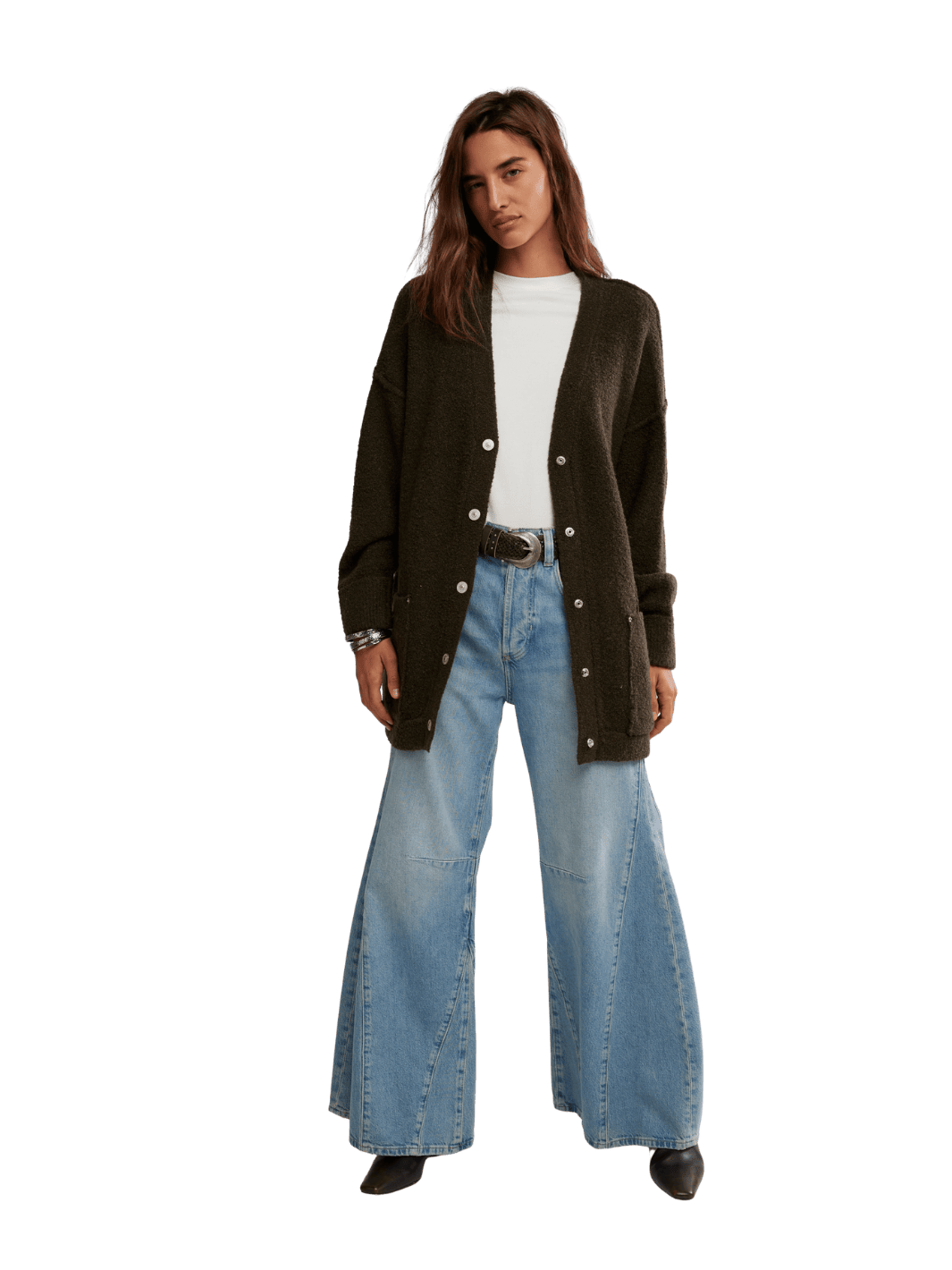 Free People We the Free Blazing Cardi in Dark Green | Twentyseven Toronto