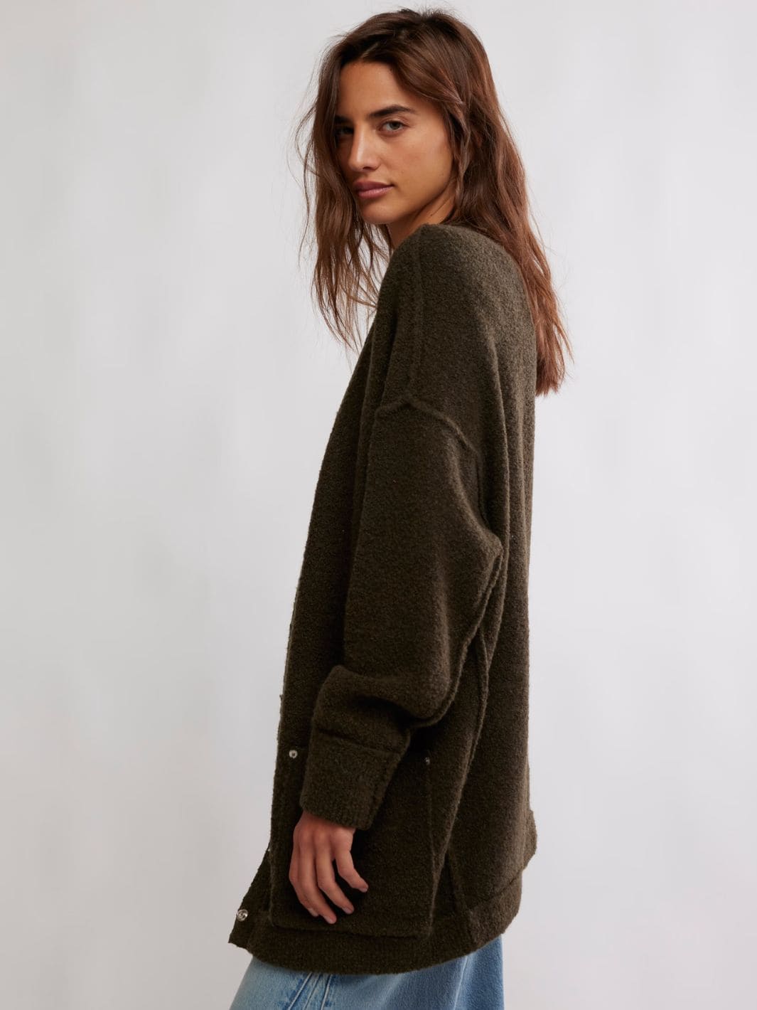 Free People We the Free Blazing Cardi in Dark Green | Twentyseven Toronto