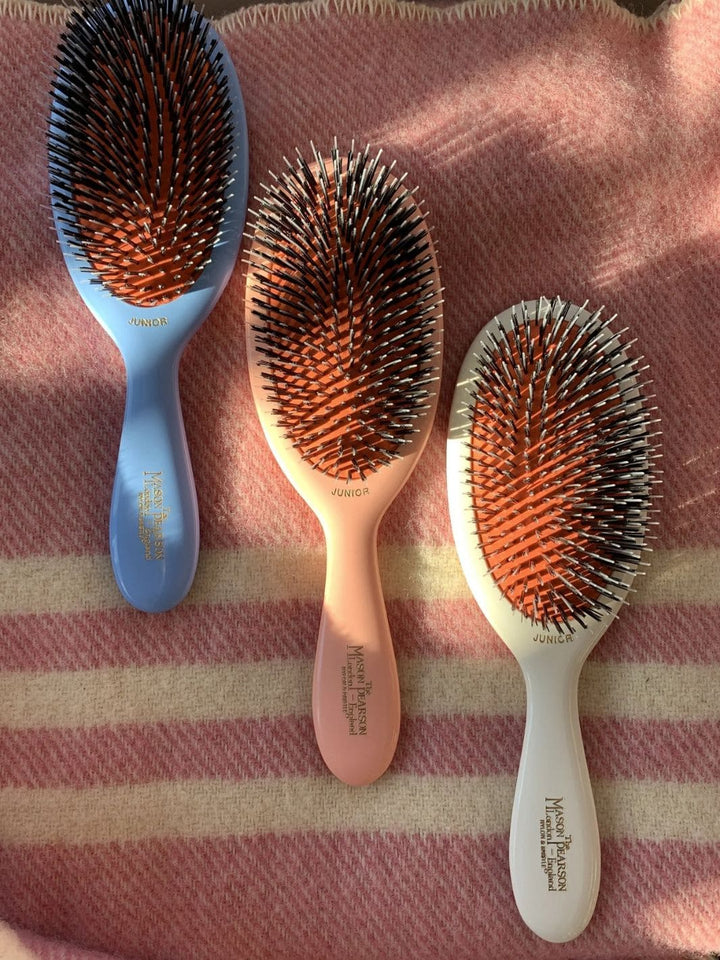 White, Blue, Pink Boar Bristle & Nylon Mix Mason Pearson Hair Brush | Twentyseven Toronto