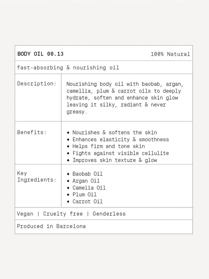 Midnight Cosmetics Body Oil 00.13, 100ml | 3.38 Fl.Oz. | Twentyseven Toronto