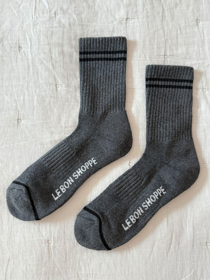 Le Bon Shoppe Boyfriend Socks - Charcoal | Twentyseven Toronto