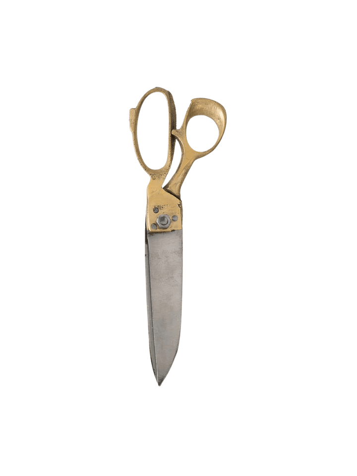 Pair of Brass Handle Scissors Large from Fog Linen Work highlighting the elegant golden brass handles and the sharp steel blades | Twentyseven Toronto