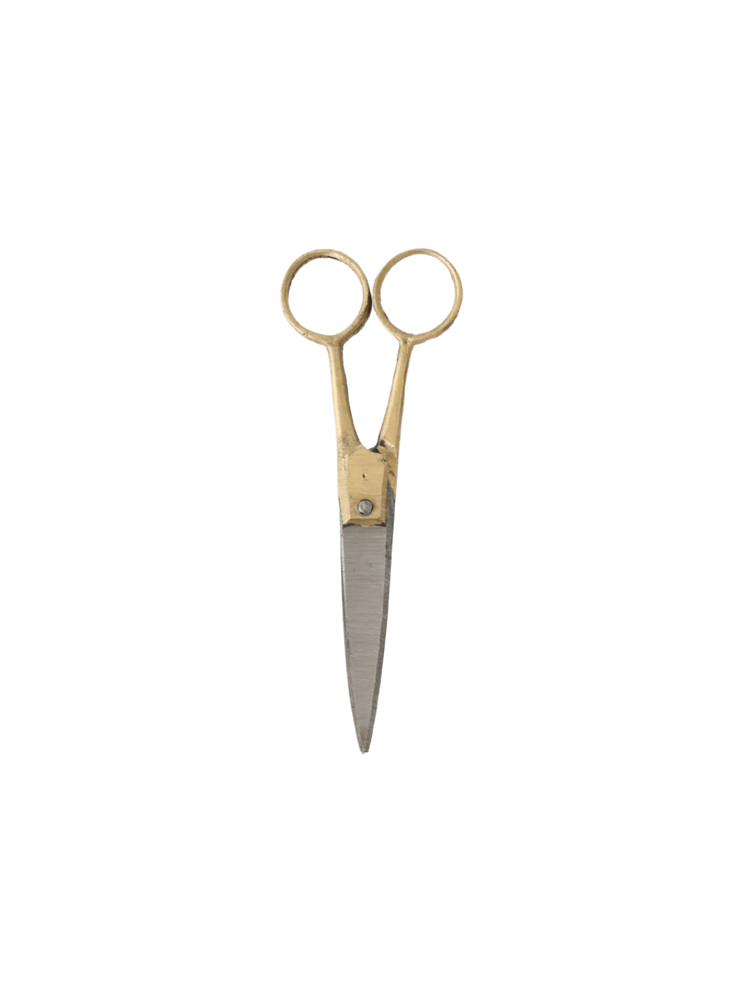 Teardrop-shaped Brass Handle Scissors Small from Fog Linen Work highlighting steel blades | Twentyseven Toronto