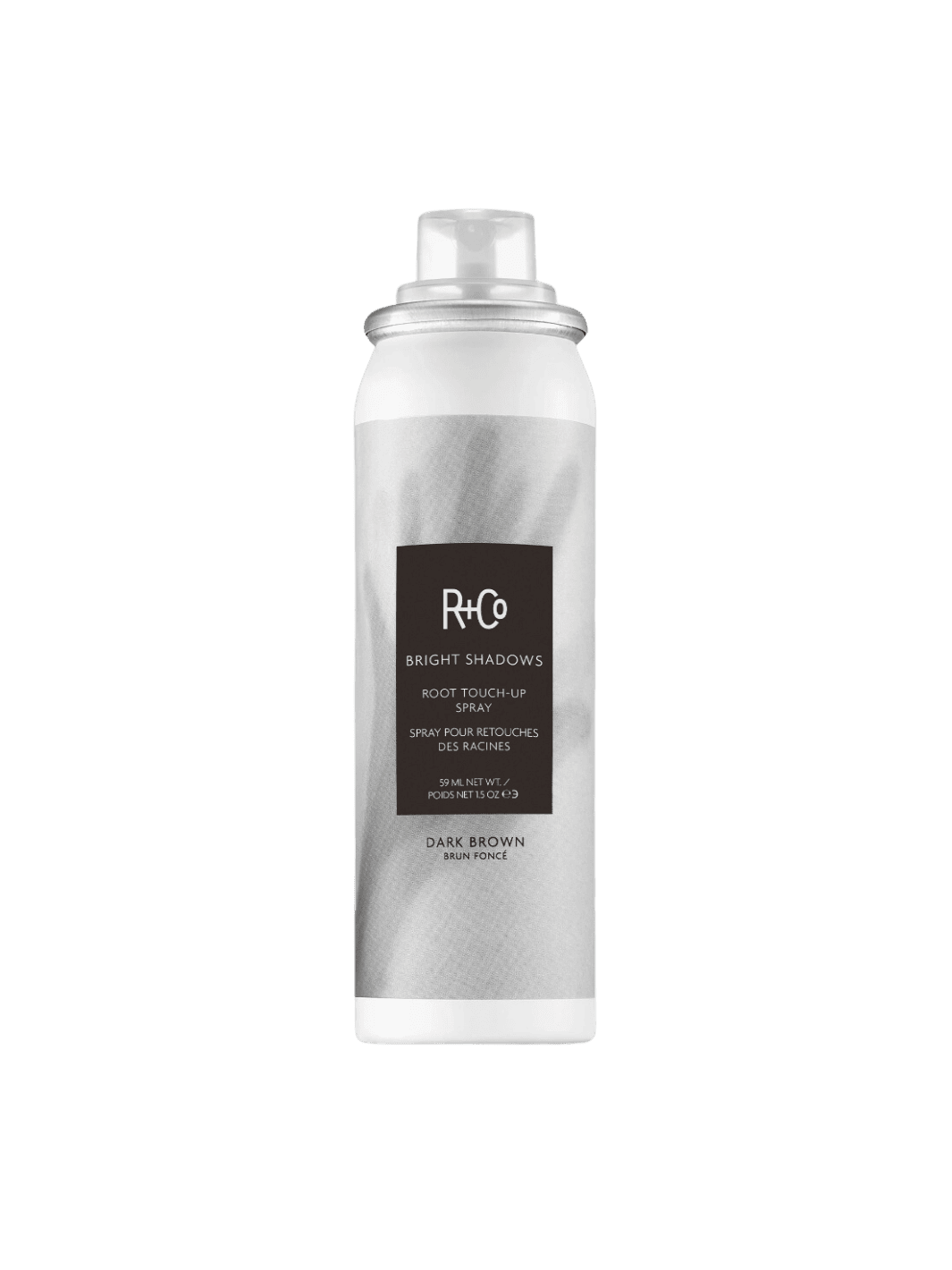 R+Co Bright Shadows Root Touch Up Spray in Dark Brown Full Size 59ml | Twentyseven Toronto