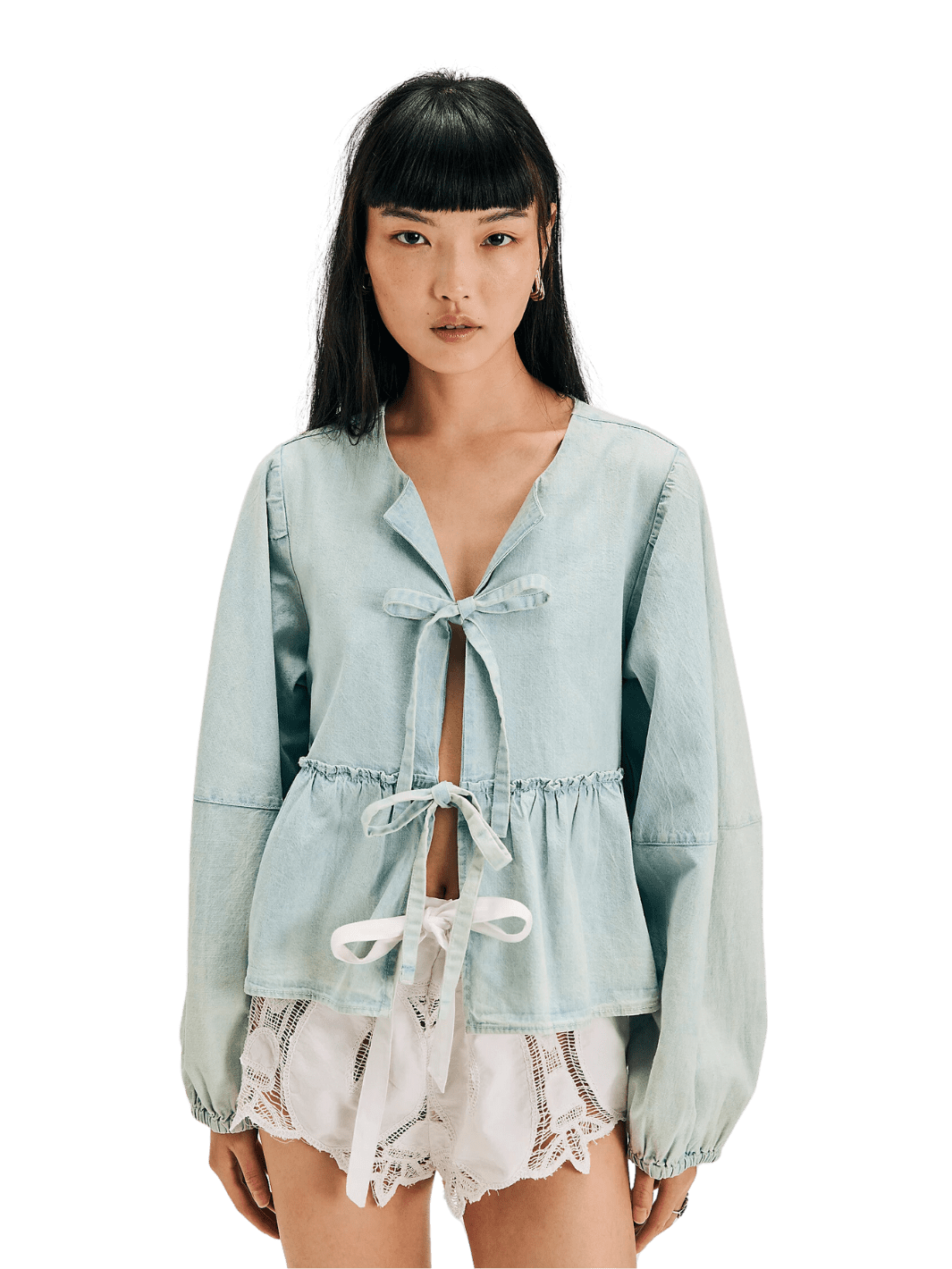 Free People Brunch Babe Denim Blouse | Twentyseven Toronto