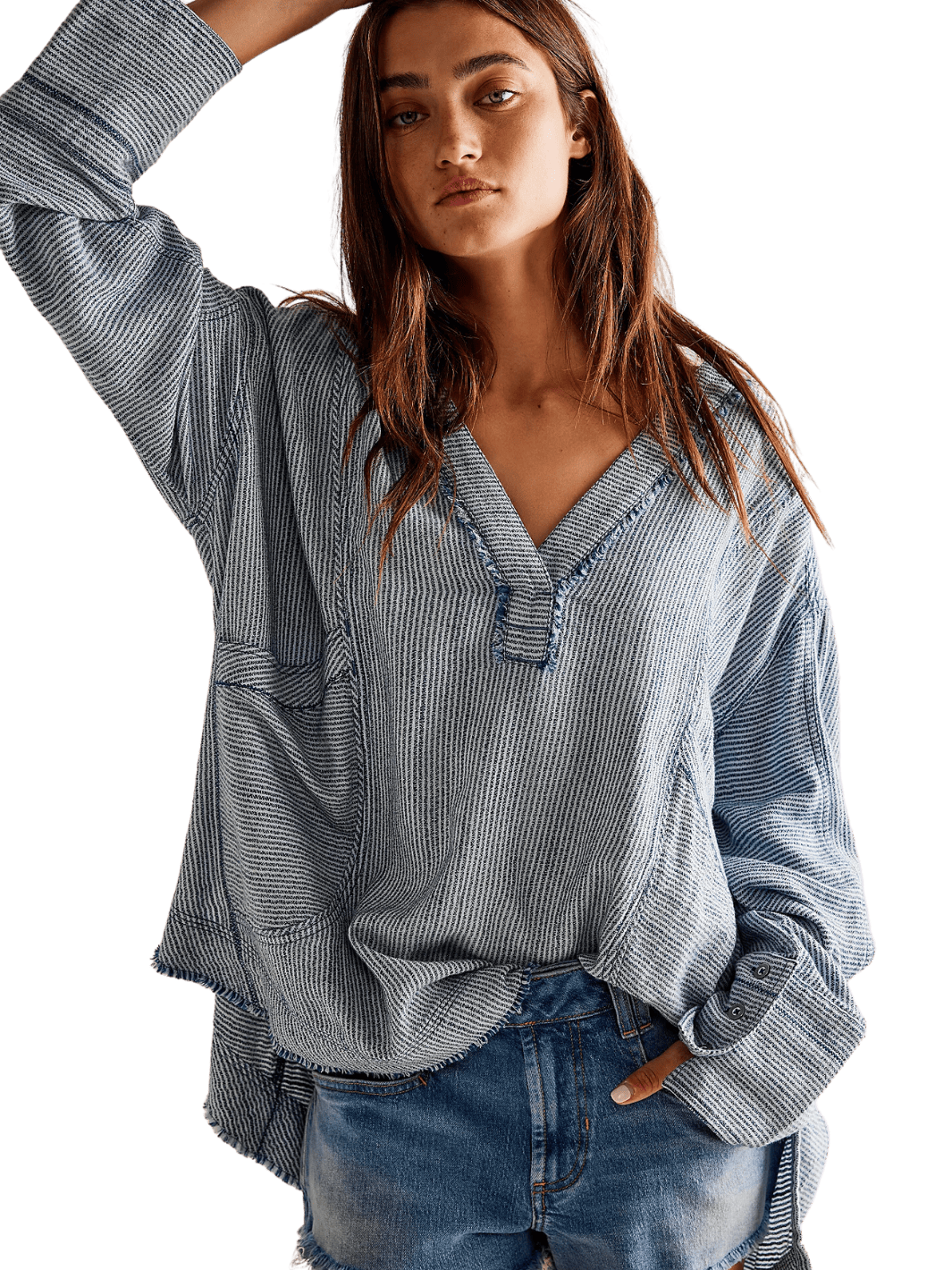 Free People We The Free By The Shore Shirt - Indigo Stripe Combo | Twentyseven Toronto