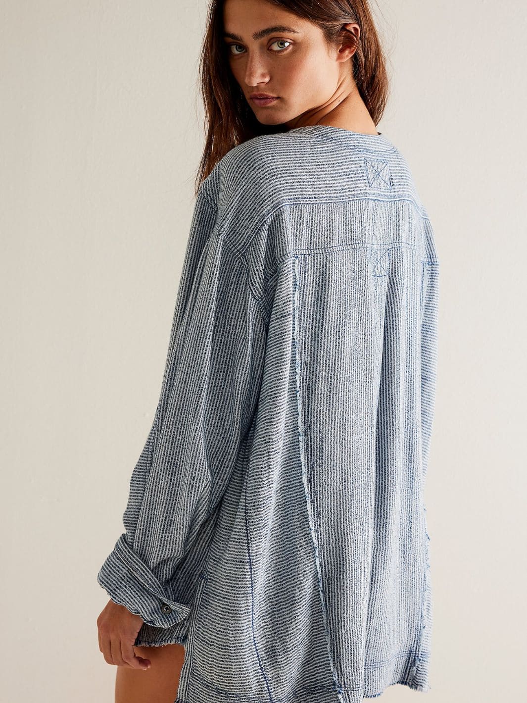 Free People We The Free By The Shore Shirt - Indigo Stripe Combo | Twentyseven Toronto