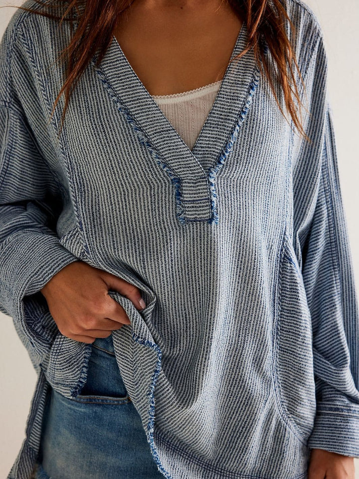 Free People We The Free By The Shore Shirt - Indigo Stripe Combo | Twentyseven Toronto