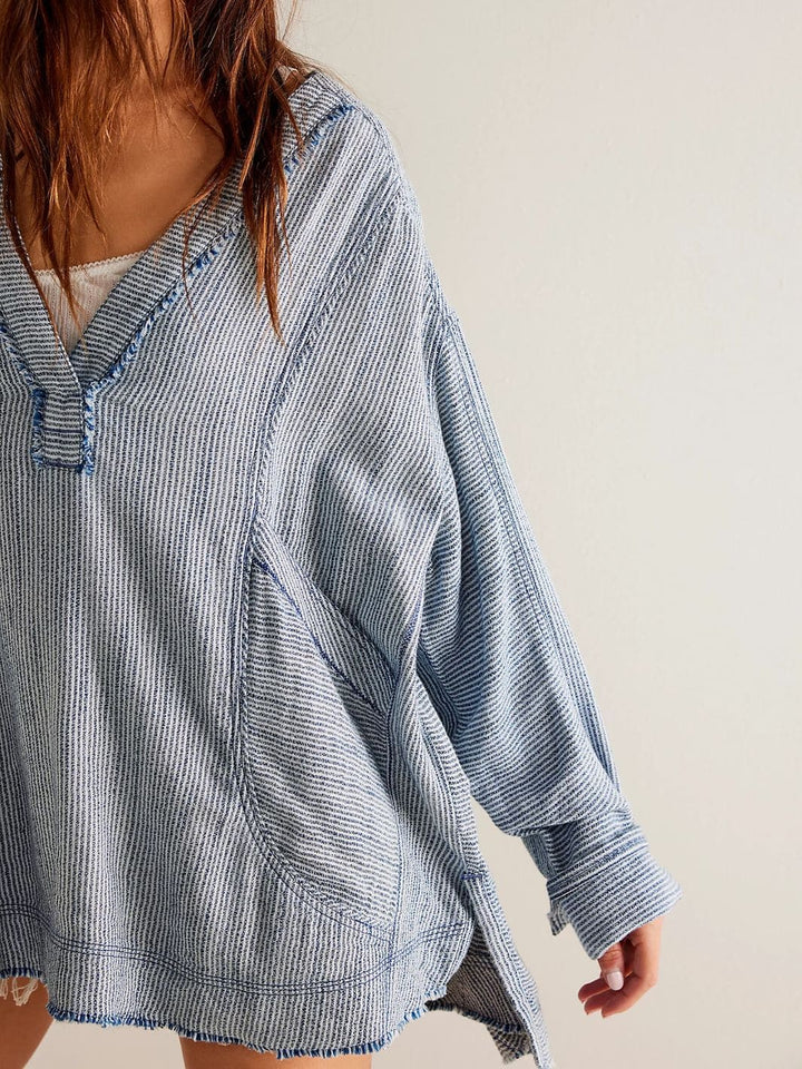 Free People We The Free By The Shore Shirt - Indigo Stripe Combo | Twentyseven Toronto