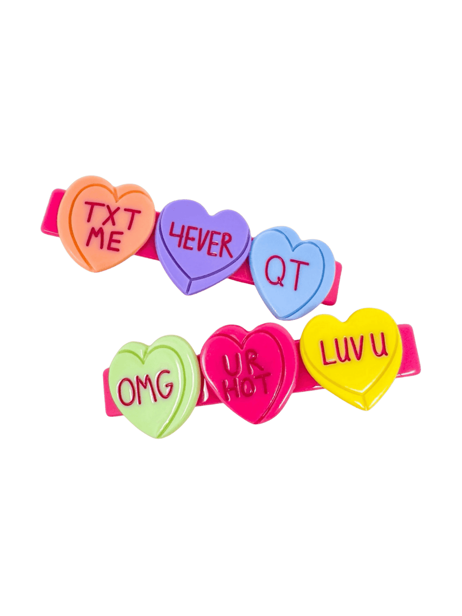 Jenny Lemons Candy Hearts Alligator Hair Clip Set | Twentyseven Toronto