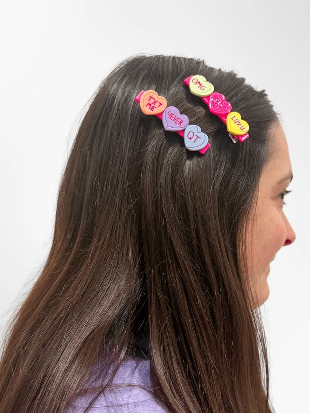 Jenny Lemons Candy Hearts Alligator Hair Clip Set | Twentyseven Toronto