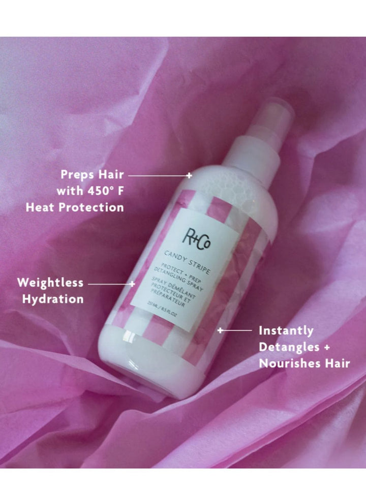 R+Co CANDY STRIPE Protect + Prep Detangling Spray 251ml | Twentyseven Toronto