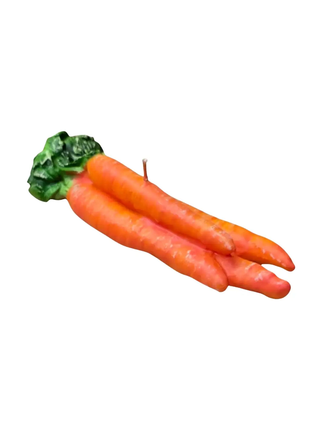 Orange carrot-shaped candles from Cereria Introna on a white background | Twentyseven Toronto