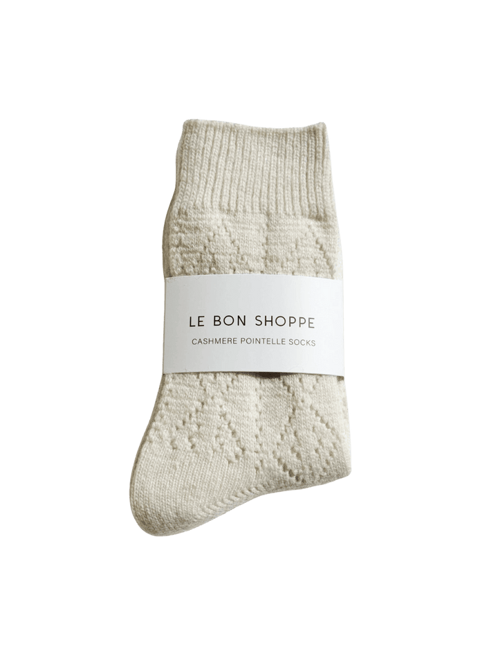 Le Bon Shoppe Cashmere Pointelle Socks - Cream | Twentyseven Toronto