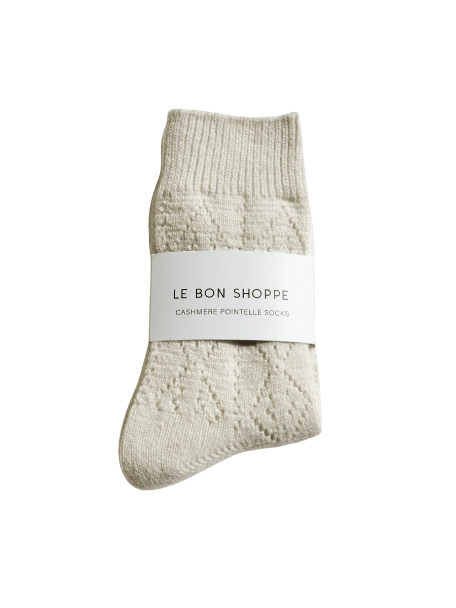 Le Bon Shoppe Cashmere Pointelle Socks - Cream | Twentyseven Toronto