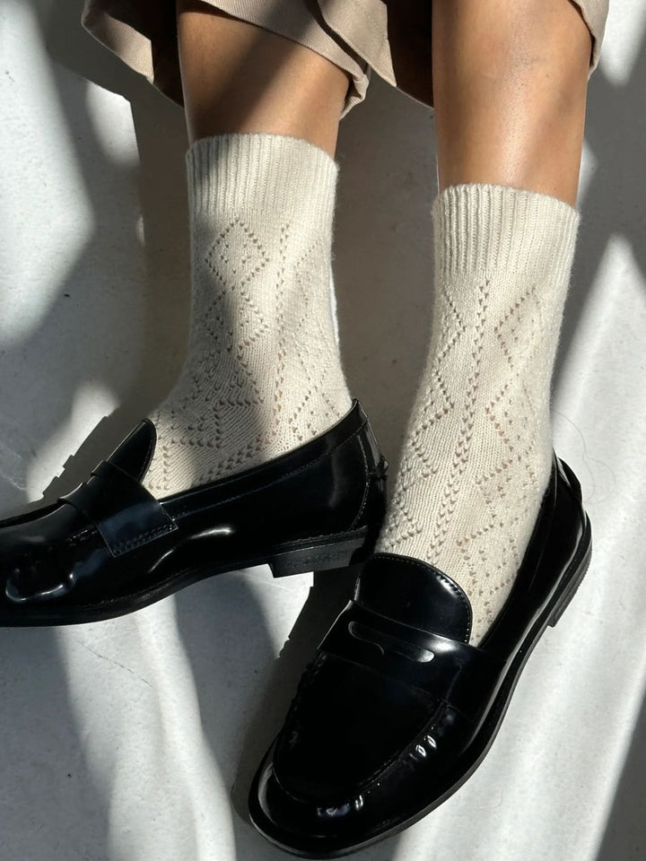 Le Bon Shoppe Cashmere Pointelle Socks - Cream | Twentyseven Toronto