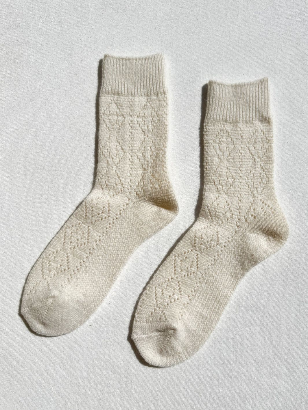 Le Bon Shoppe Cashmere Pointelle Socks - Cream | Twentyseven Toronto