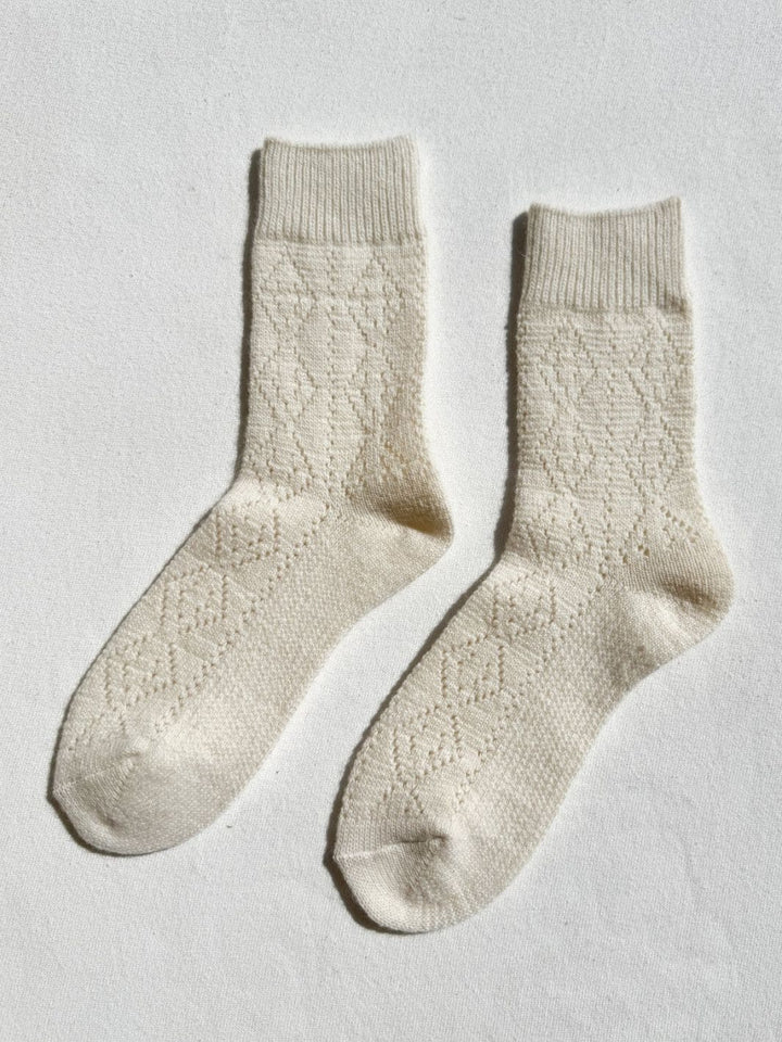 Le Bon Shoppe Cashmere Pointelle Socks - Cream | Twentyseven Toronto