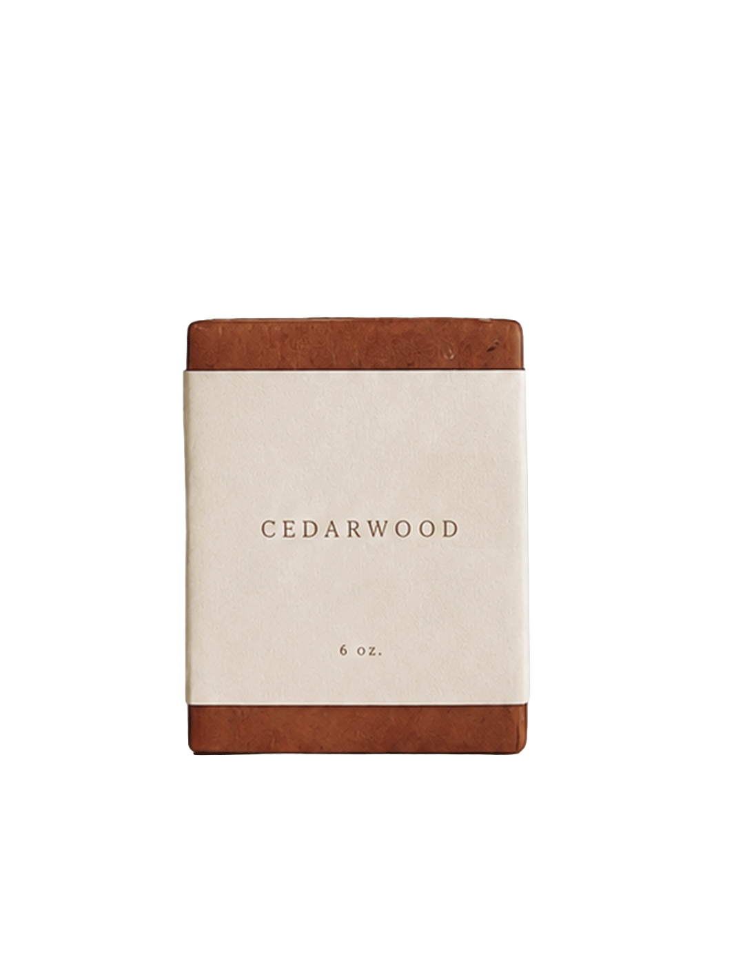 Cedarwood Bar Soap in warm brown with a cream paper wrap, shown against a clean white background | Twentyseven Toronto