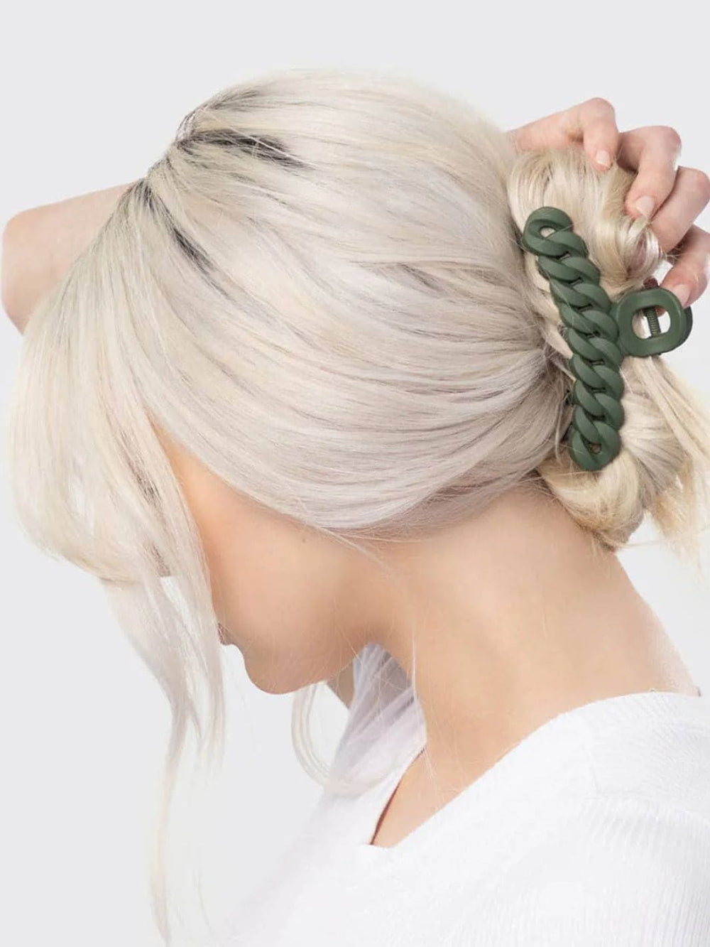 KITSCH Eco-friendly Chain Claw Clip 3pc Set - Black/Moss | Twentyseven Toronto