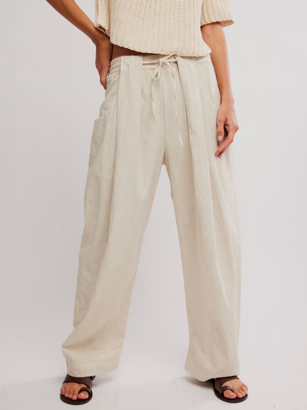 Free People Chambers Laidback Pull-On Pants in Summer Sand | Twentyseven Toronto