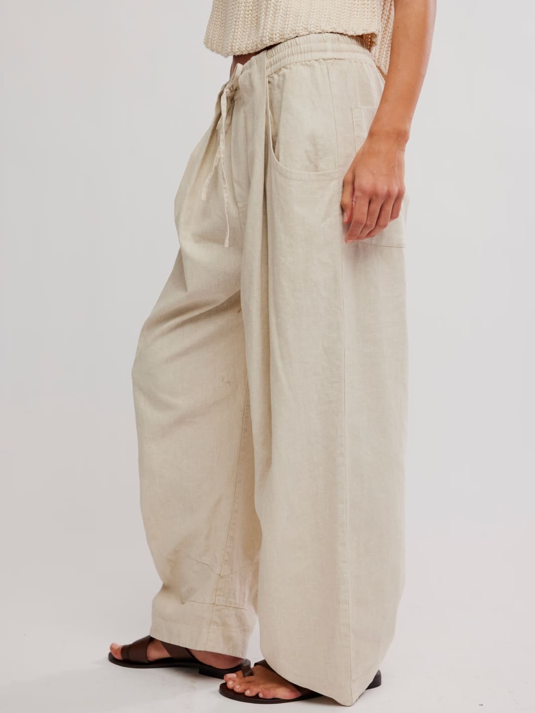 Free People Chambers Laidback Pull-On Pants in Summer Sand | Twentyseven Toronto
