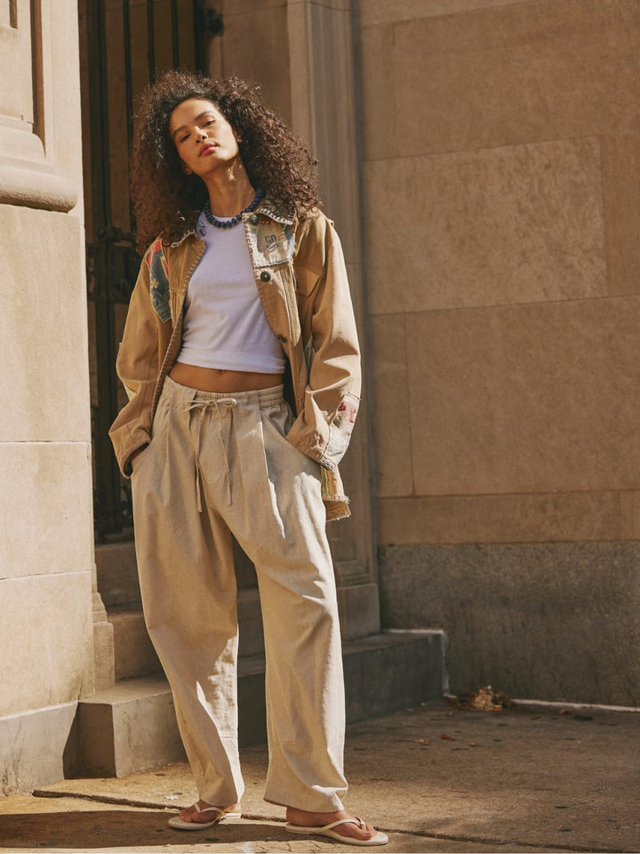 Free People Chambers Laidback Pull-On Pants in Summer Sand | Twentyseven Toronto