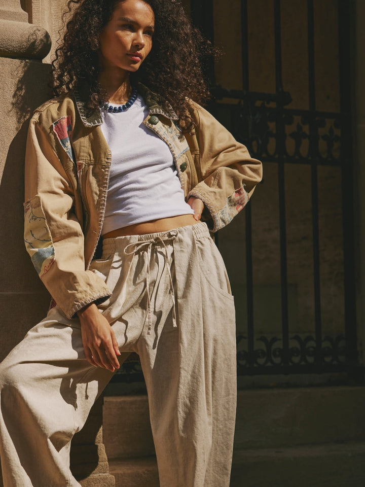 Free People Chambers Laidback Pull-On Pants in Summer Sand | Twentyseven Toronto