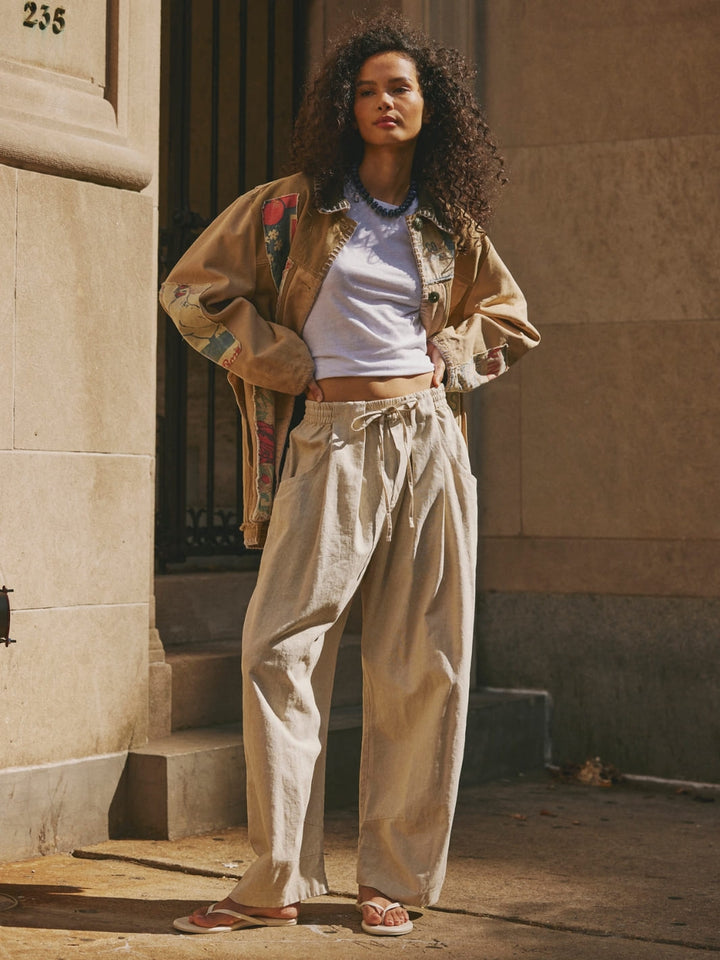 Free People Chambers Laidback Pull-On Pants in Summer Sand | Twentyseven Toronto