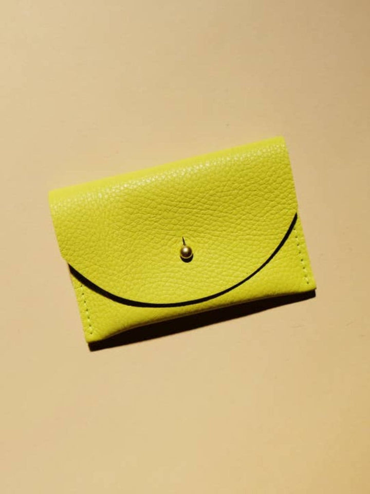 Primecut Chartreuse Leather Cardholder | Twentyseven Toronto