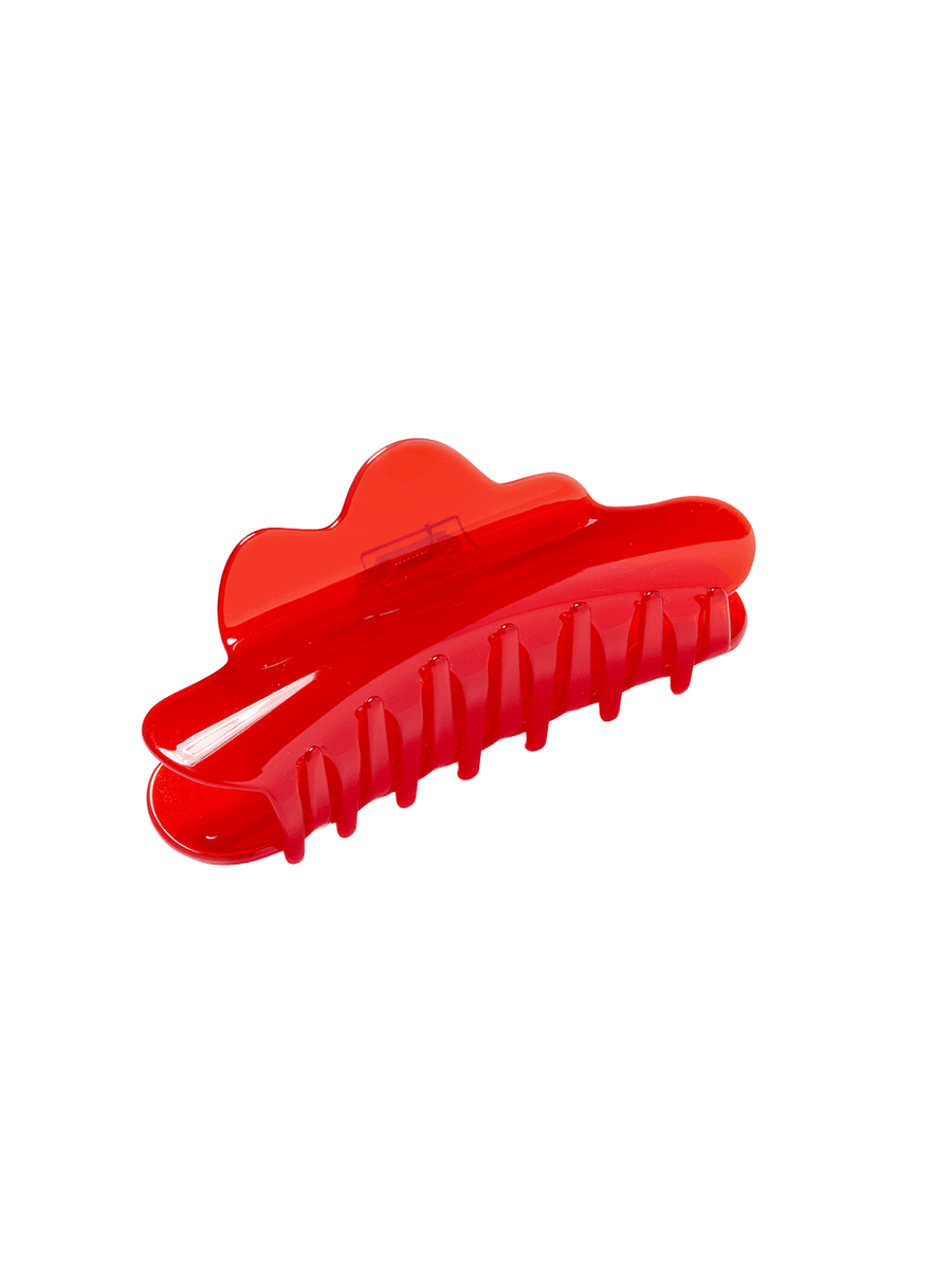 Chunks Nimbus Claw in Candy Red featuring an oversized wavy shape and glossy translucent red finish | Twentyseven Toronto
