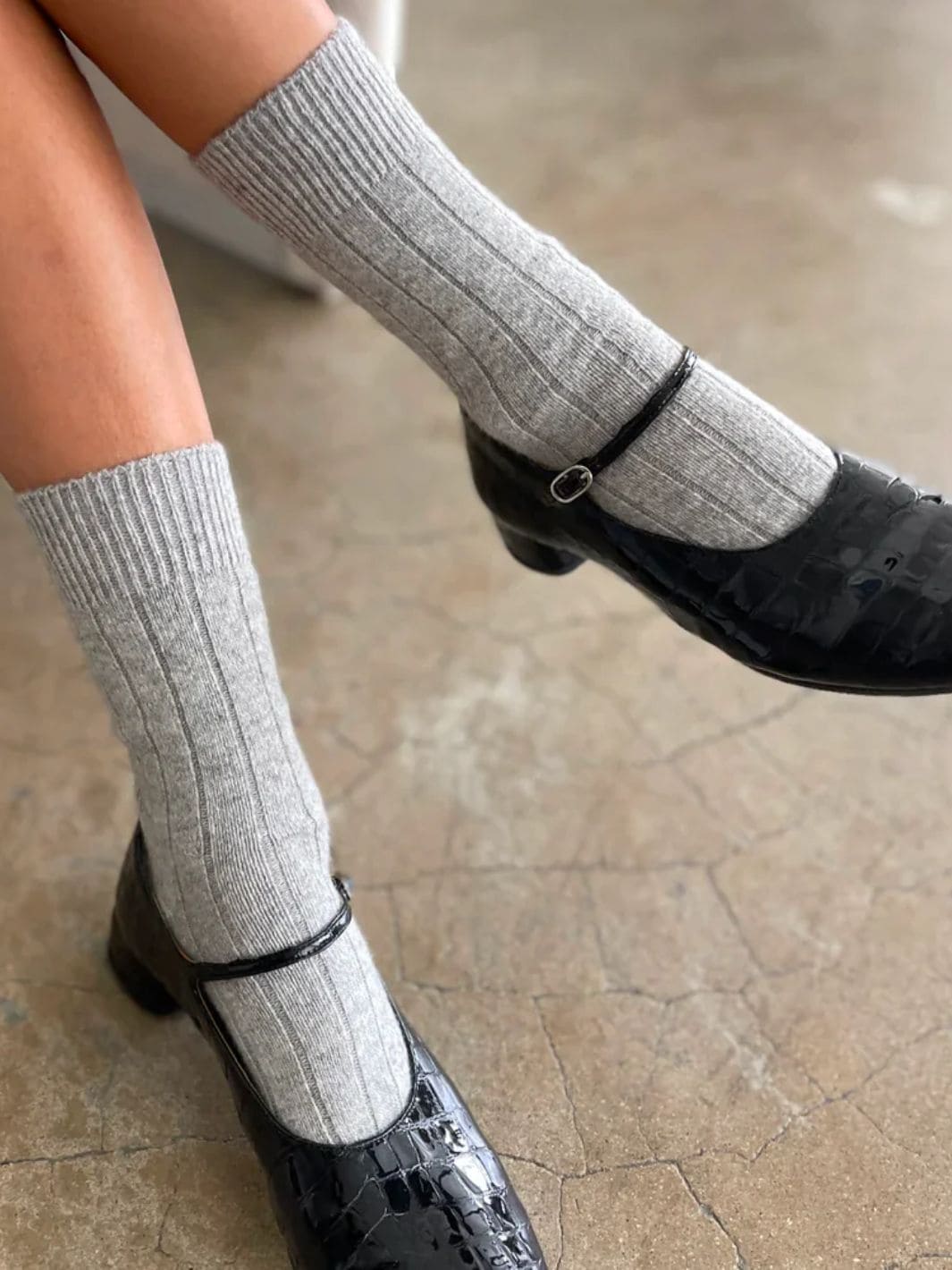 Le Bon Shoppe Classic Cashmere Socks - Grey Melange | Twentyseven Toronto