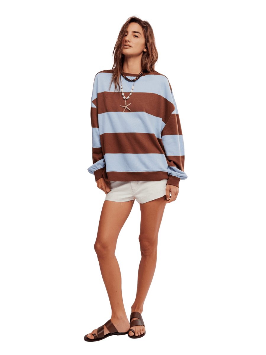 Free People Classic Stripe Crew Wide in Periwinkle Combo | Twentyseven Toronto