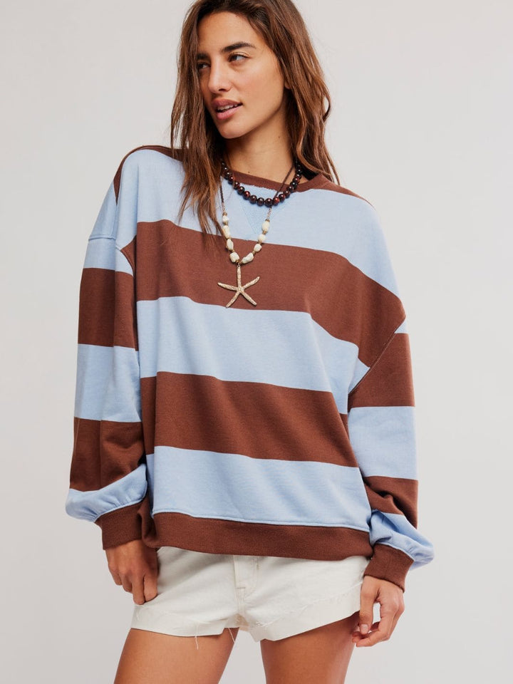 Free People Classic Stripe Crew Wide in Periwinkle Combo | Twentyseven Toronto